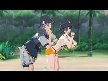 【ゼンレスゾーンゼロMMD】 リンとアキラの水着コスチュームで『V』