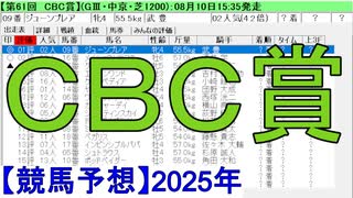 【競馬予想】2025「CBC賞(GⅢ)」