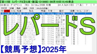 【競馬予想】2025「レパードS(GⅢ)」