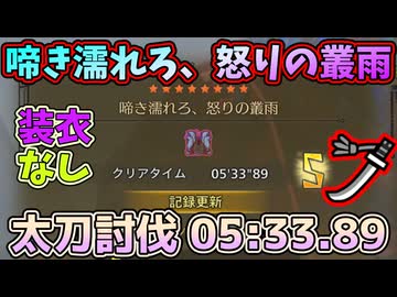 啼き濡れろ、怒りの叢雨 05:33.89 太刀討伐