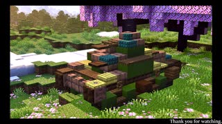 □□配布【Minecraft軍事部】九五式軽戦車ハ号の作り方 Type 95 Ha-Go [2.5:1] Tutorial