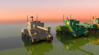 【Minecraft軍事部】撃てるM4シャーマン戦車の作り方　2.5:1 M4A3E8　Tutorial