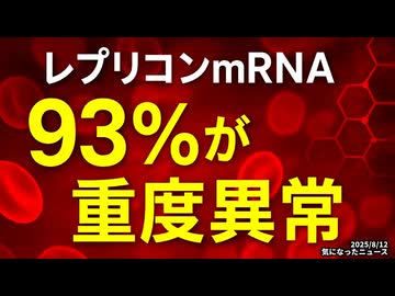 ◆レプリコンmRNAワクチン 93%が重度異常