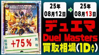 デュエマ 買取相場《43枚/1日》｜08月12日～08月13日 ＜50円以上騰落＞ #デュエルマスターズ #愛感謝祭ヒロインBEST #ジャシンインザシェル