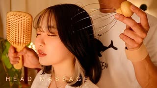 【ASMR】深い眠りのためのドライヘッドスパマッサージ(No Talking)