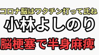 コロナ脳はワクチン打って〇ねの小林よしのりが脳梗塞で半身麻痺　ワクチンは未接種なので食事