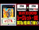 遊戯王【シークレット】買取相場《129枚/週》｜08月09日～08月16日 ＜100円以上騰落＞ #遊戯王OCG #SE
