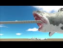 巨大ザメが北極熊を飲み込む