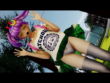 【ＭＭＤ】鉄棒でユラユラ　パチュリー・ノーレッジ　Ｔシャツ＆ミニスカート【Ray-MMD1.52】