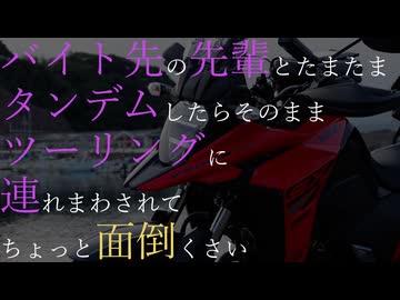 バイト先の先輩とたまたまタンデムしたらそのままツーリングに連れまわされてちょっと面倒くさい【ギャルゲ車載】