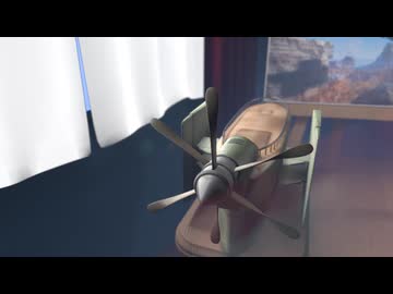 【Blender】空と大地と飛空艇【3DCG】
