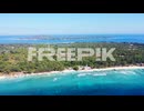lush vegetation of tropical islands with a lot of villas and hotels
