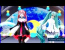 MMD、テト、ミク、計2人、で、ミッドナイトリフレクション