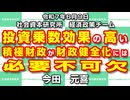 投資乗数効果の高い積極財政が財政健全化には必要不可欠  6-9-2025