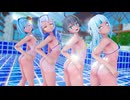 【MMD】夏色まつり & 紫咲シオン & 天音かなた & がうるぐら - PINK LABEL【ホロライブ】