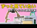 【ずっと見ていたい】爪楊枝を無限に渡し続けるロボット＆もらい続けるロボット
