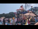 【夏休み家族旅行】別府温泉　杉乃井ホテル：アクアビートのパイレーツシップ（外のプール）を見に行くあい♥泳いだ時に水が耳に入り大変でした…