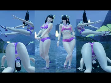 【MHR:SB リョナ】ヒノエミノトロング 菫&桃水着 壁叩きつけ 密林夜
