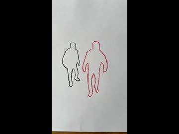 ホモと見るクレヨンで描いたイラストvs鉛筆で描いたイラスト