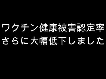 ワクチン健康被害認定率　さらに大幅低下しました