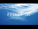 Beautiful Waves on Blue Abstract Water Surface Seamless. Looped 3d Animation
