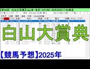 【競馬予想】2025「白山大賞典(JpnⅢ)」