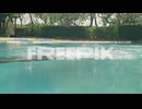 Black Swimmer Training in Pool Outdoors