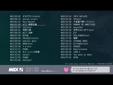 【MSX】90年代オリジナル33曲…曲というかジングル…