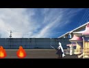 迫りくる炎から社を守る分霊ちゃん