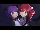 夜の空にキメラとロボ