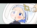 美容室のフェイスガーゼがズレて、口をしゃくれさせて直そうとするかなたん。その姿が愛おしい。【天音かなた/ホロライブ切り抜き漫画】