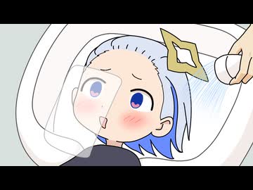 美容室のフェイスガーゼがズレて、口をしゃくれさせて直そうとするかなたん。その姿が愛おしい。【天音かなた/ホロライブ切り抜き漫画】