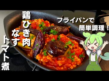 【旬の秋なすで】鶏ひき肉となすのトマト煮作ってみた【今日のおつまみ】