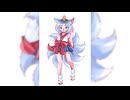 【オリジナルイラスト】九尾巫女【描いてみた】