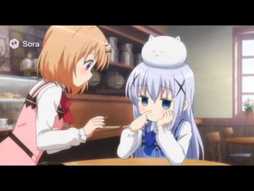 鼻をほじって叱られるチノちゃん