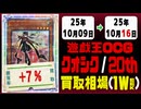遊戯王【クオシク&20th】買取相場《141枚/週》｜10月09日～10月16日 ＜200円以上騰落＞ #遊戯王OCG #QCSE #クォーターセンチュリーシークレット #25thレア