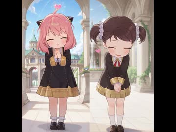 【パンチラ&amp;キス】スパファミのかわいい女の子たちがおパンツ見せてくれてキスするだけ