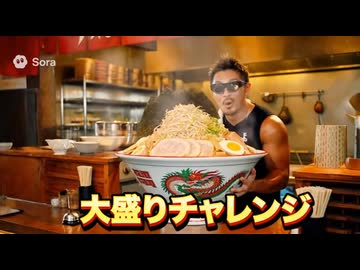 拓也さん風AI、拓也さんのラーメン屋で大盛りチャレンジ開始