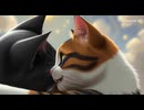猫の天国での再会。(AI動画)