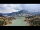 Mountain River High in the Mountains Aerial Shot
