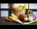 A row of colorful vegetables, bright and fresh.田中鉄也　オンド.com
