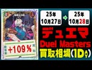 デュエマ 買取相場《127枚/1日》｜10月27日～10月28日 ＜50円以上騰落＞ #デュエルマスターズ #ビヨンドザタイム #愛感謝祭ヒロインBEST #ジャシンインザシェル