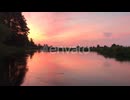 Colorful sunrise on the river