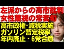 女性蔑視の常套句が次々と出現。高市総理への中傷は、女性差別するなと訴える女性から続々。石破政権で放置されていたガソリン暫定税率の廃止が与野党合意で決定。韓国の原潜建造のニュースなどへの私の考え