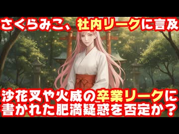 さくらみこ、社内リークに何度も書かれていた『肥満疑惑』を否定か【みこち/卒業リーク/赤井はあと/はあちゃま/ホロライブ/カバー株式会社/VTuber】
