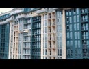 Construction of a modern building in the city.