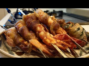 【世界で一番美味しい焼き鳥】エビの豚バラ巻きで優勝する、妻のしもべ