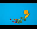 Vivid vegetables and fruits twirl at the center, dissolving into light.田中鉄也　オンド.com