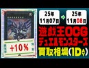 遊戯王 買取相場《122枚/1日》｜11月07日～11月08日 ＜50円以上騰落＞ #遊戯王OCG #BURSTPROTOCOL #バーストプロトコル #オシリスレッド