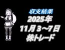 2025年 11月3日～11月7日  株取引　収支結果
